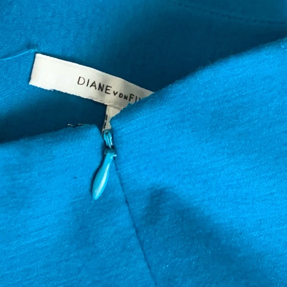 Diane Von Furstenberg Wool Blend Cerulean Blue Mini Skirt Sz 4 - Picture 4 of 5